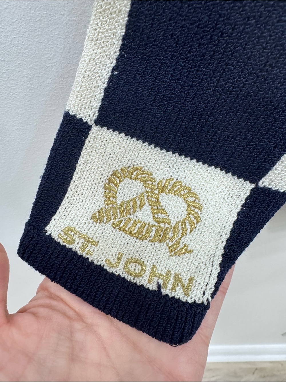 Vintage St John Santana knit nautical Yacht sailing rowing metallic rope Sz M - Picture 8 of 11